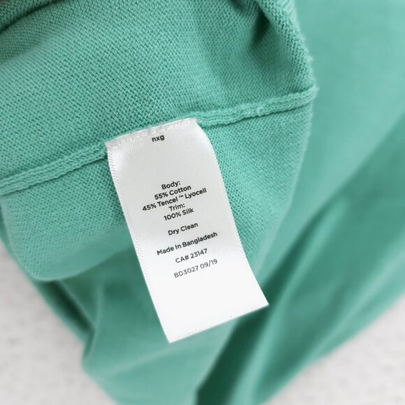 TALBOTS 3/4 Sleeve Knit Top Cotton Tencel Lyocell Silk Stripe Tie Neckline LP - Picture 7 of 7